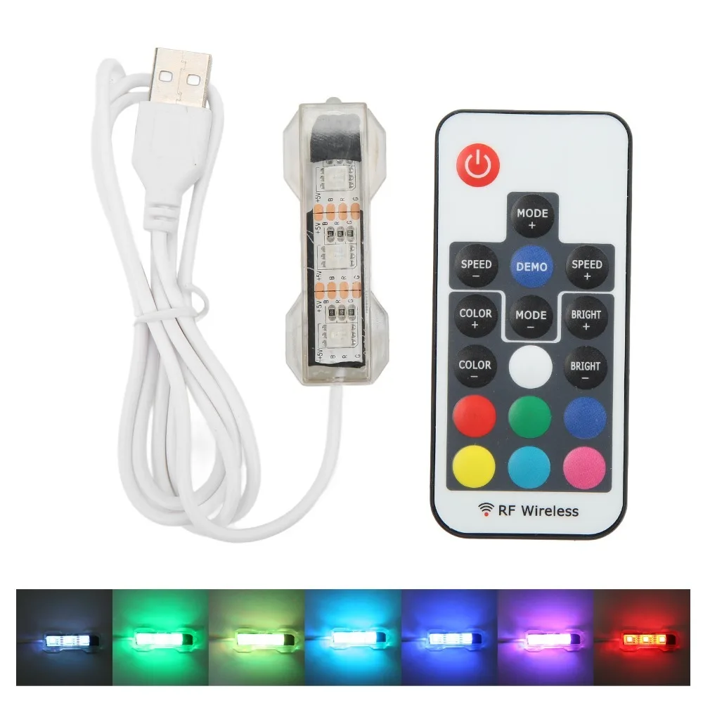Colorful Light LED Aquarium Light Split Type Remote Control Fish Tank Light Hex Square Blocks LED Micro Landscape Light Aquarium