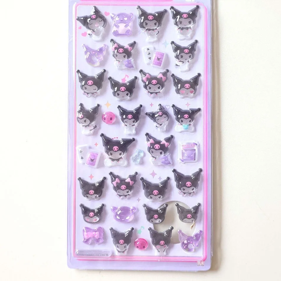 6 نمط أنيمي سانريو كورومي مرحبا كيتي هانجيودون سينامورول ثلاثية الأبعاد شفافة هلام ملصق كريستال ملصقات الزخرفية لتقوم بها بنفسك لعبة