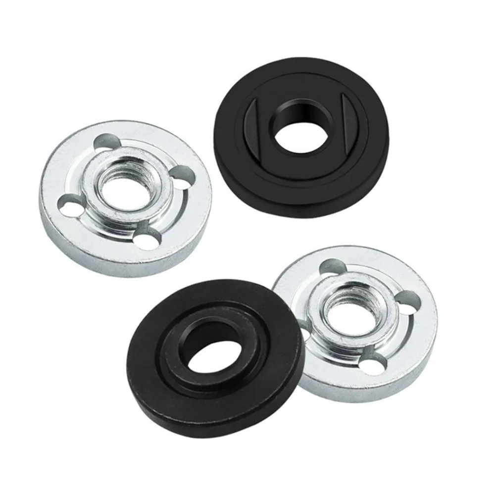 2 Pair Premium Steel Angle Grinder Flange Threaded Design Plated Surface Grinder Flange Set Metal Lock Nut Threadless Design