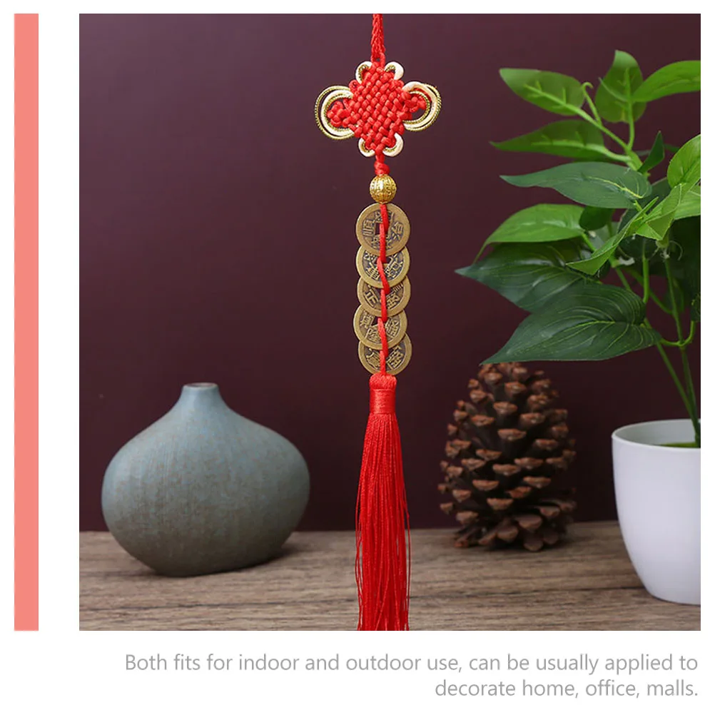 

8pcs New Year Hanging Decor Chinese Style Pendant Festival Supplies Wall Hanging namentMetal Wood Polyester Knot Money for Home