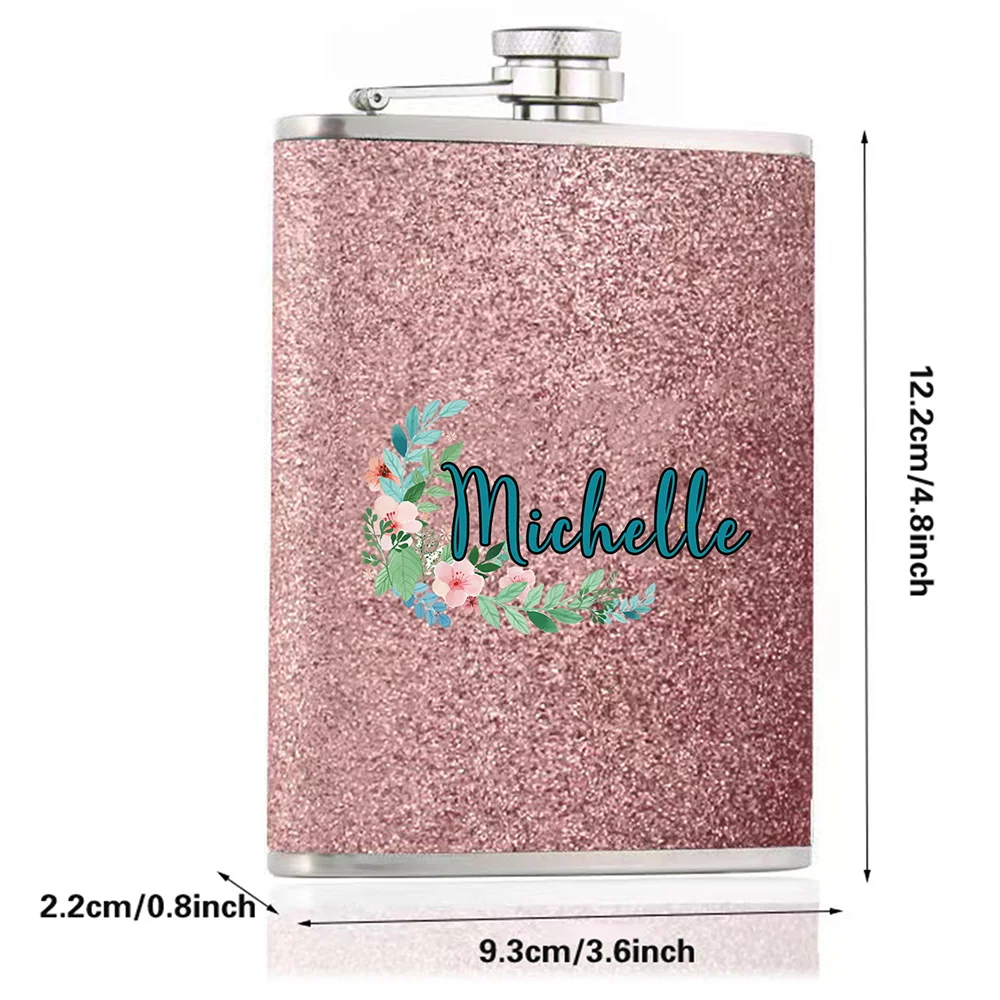 Customized Name 8oz Hip Flask Stainless Steel Metal Wine Pot Liquor Bottle Personalized Whiskey Flagon Alcohol Container Gifts