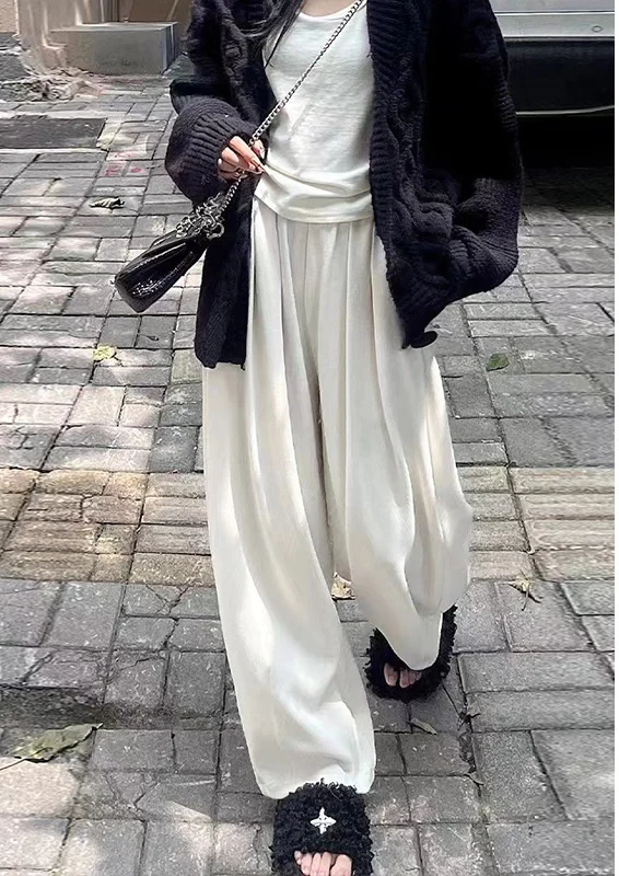 بنطال ذو قصة أرجل واسعة مرونة الخصر حجر الراين المرأة الشتاء تدلى سميكة مريحة الحرارية أفخم مبطن الدافئة الاسترخاء بنطلون تخفيف #3