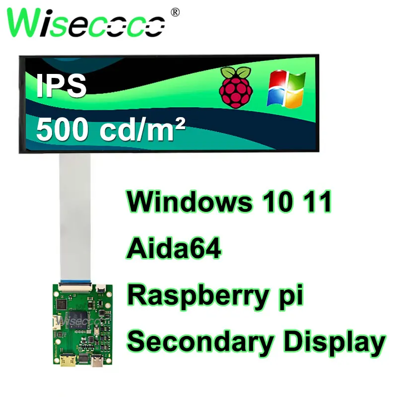 

Wisecoco 7.84 Inch 1280x400 LCD Display Stretched Bar LCD Monitor Aida64 Laptop Raspberry Pi Long Strip Panel MIPI Driver Board