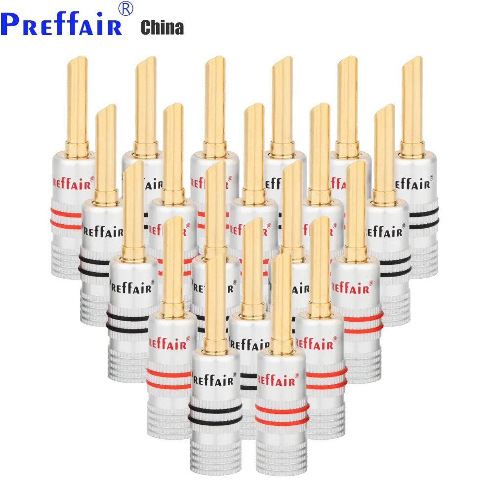 Preffair Bananenstecker, 4 mm Lautsprecher-Bananenstecker, 24 Karat vergoldet, 4 mm Bananenstecker, passend zu 4 mm Bindungspfosten – Detail 4