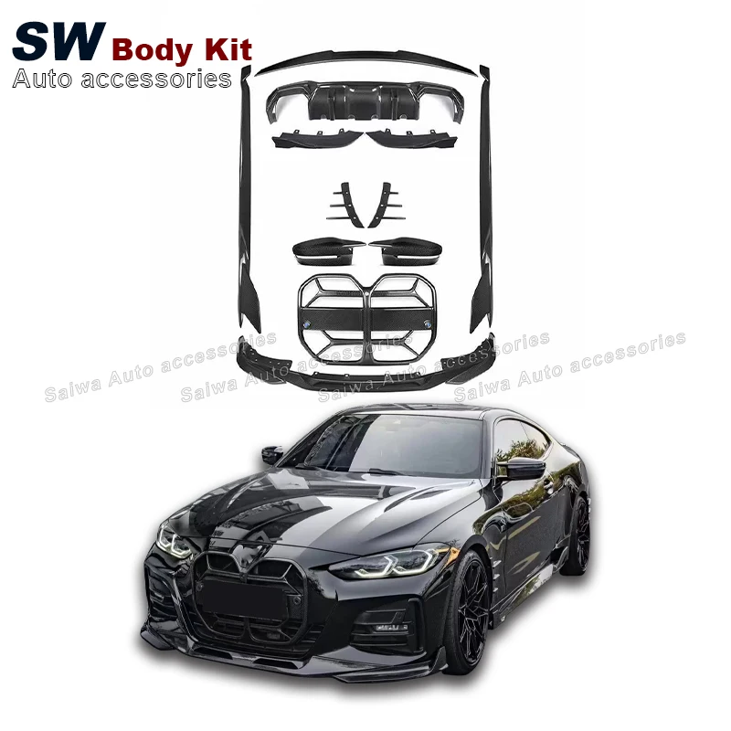 Dry Carbon Fiber SQ Style G22 Body Kit For BMW 4 Series G22 G23 Upgrade Tuning Front Splitter Car Accessories Performance Kit