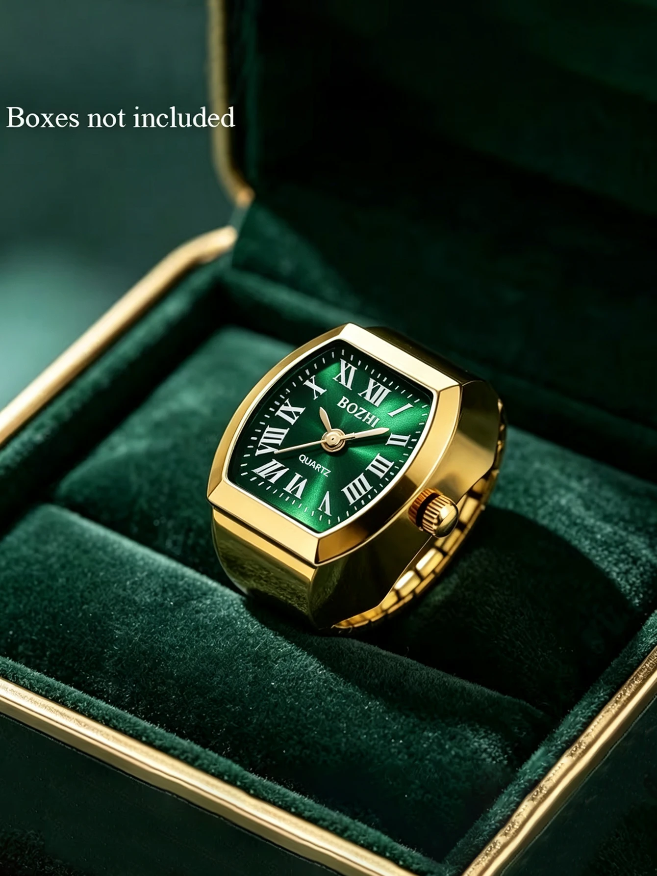 Fashionable Ring-Shaped Ladies Quartz Watch Elastic Band Suitable for Daily Casual Wear Ideal Festival Gift，Ring shape design