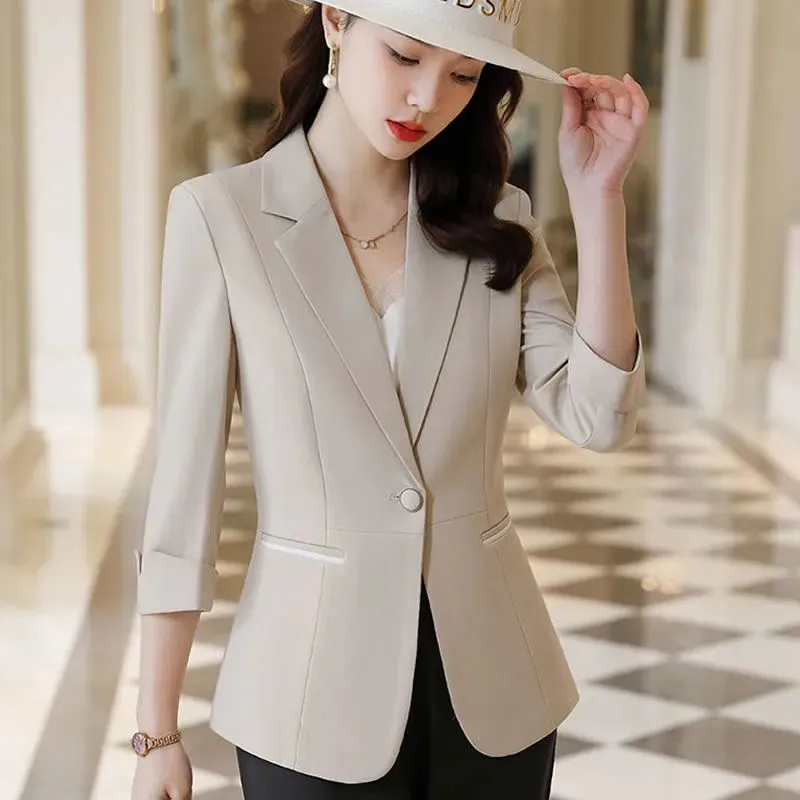 Spring Autumn Suit Jacket 2024 New Fashion Slim Fit Casual Short Women's Suit Coat Tops Office Ladies Blazer Casaco Feminino