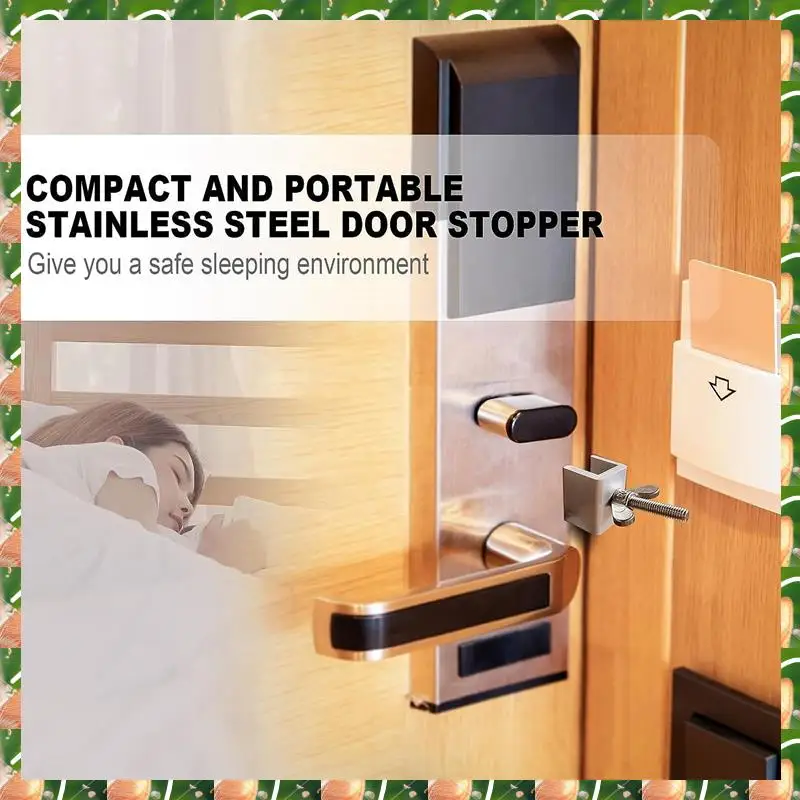 

JAJA Upgraded Portable Door Lock, Heavy Duty Metal Door Locker For Extra Home Security, Adjustable Travel Door Security Easy Ins