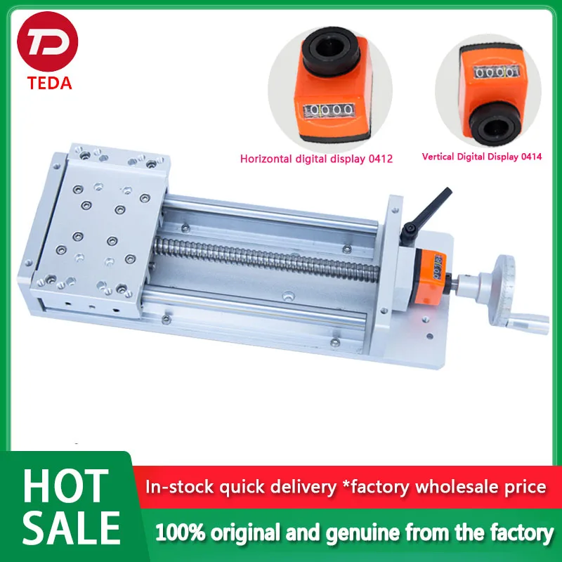 TEDA high precision CNC linear guide ball screw SFU1605 manual slide table with digital display100mm-500mm CNC guide SBR16