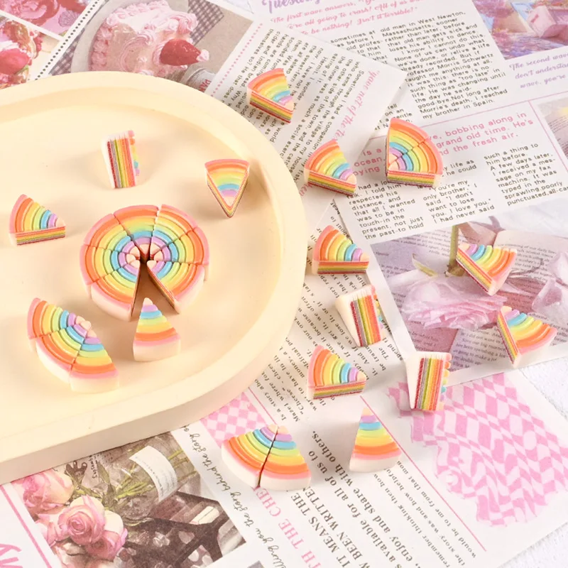 10/20Pcs Kawaii Resin 3D Rainbow Cake Miniature Cabochon Art Supply DIY Craft Decoration Homemade Gift Phone Deco
