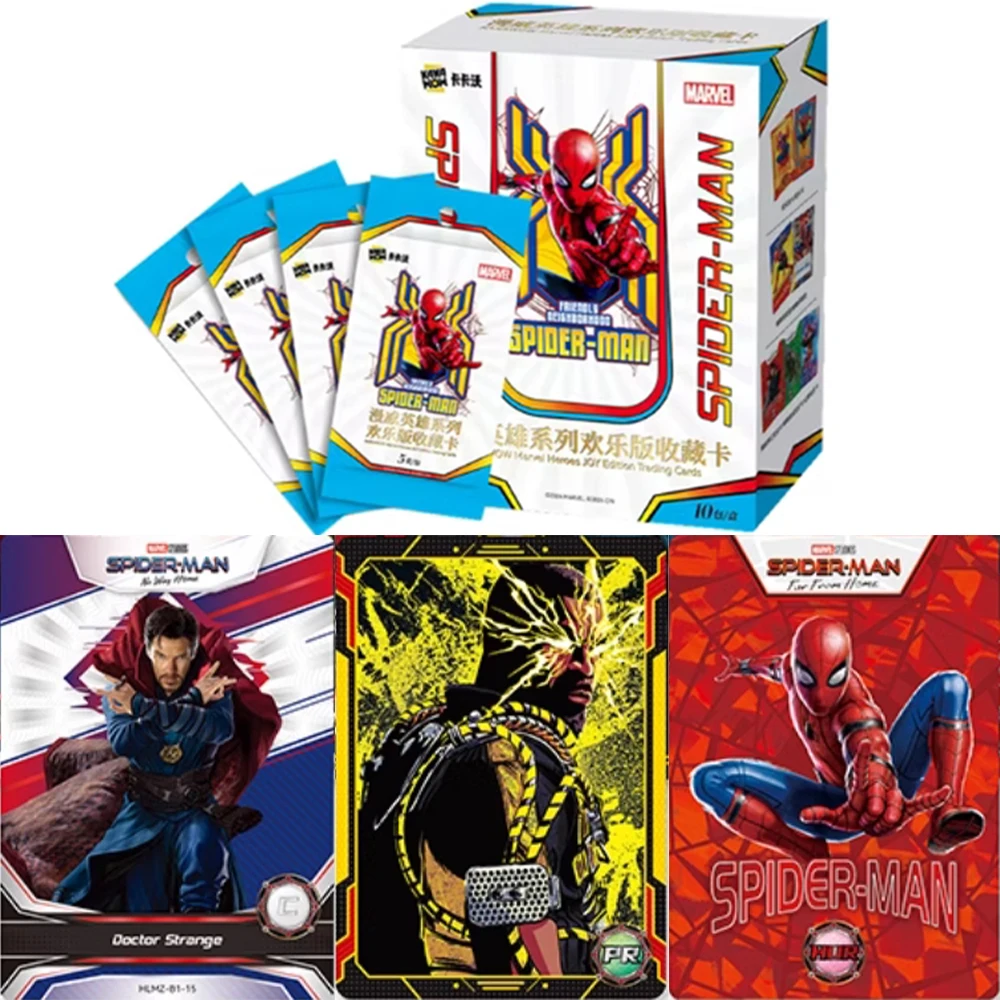 

KAKAWOW Marvel Card Hero Series Happy Edition Card Spider-Man Iron Man Rare Anime Character Collection Card Kids Toys Gift