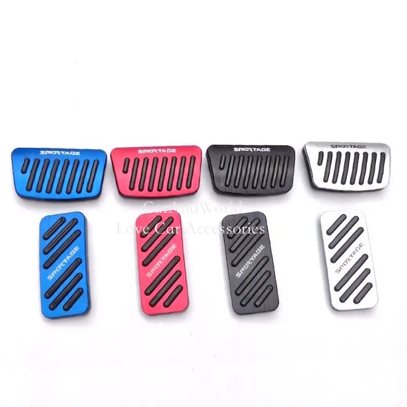 Aluminium Alloy Car AT Foot Rest Pedals Accelerator Gas Pedal Brake Cover Non-slip Pads For KIA Sportage R 2018-2023