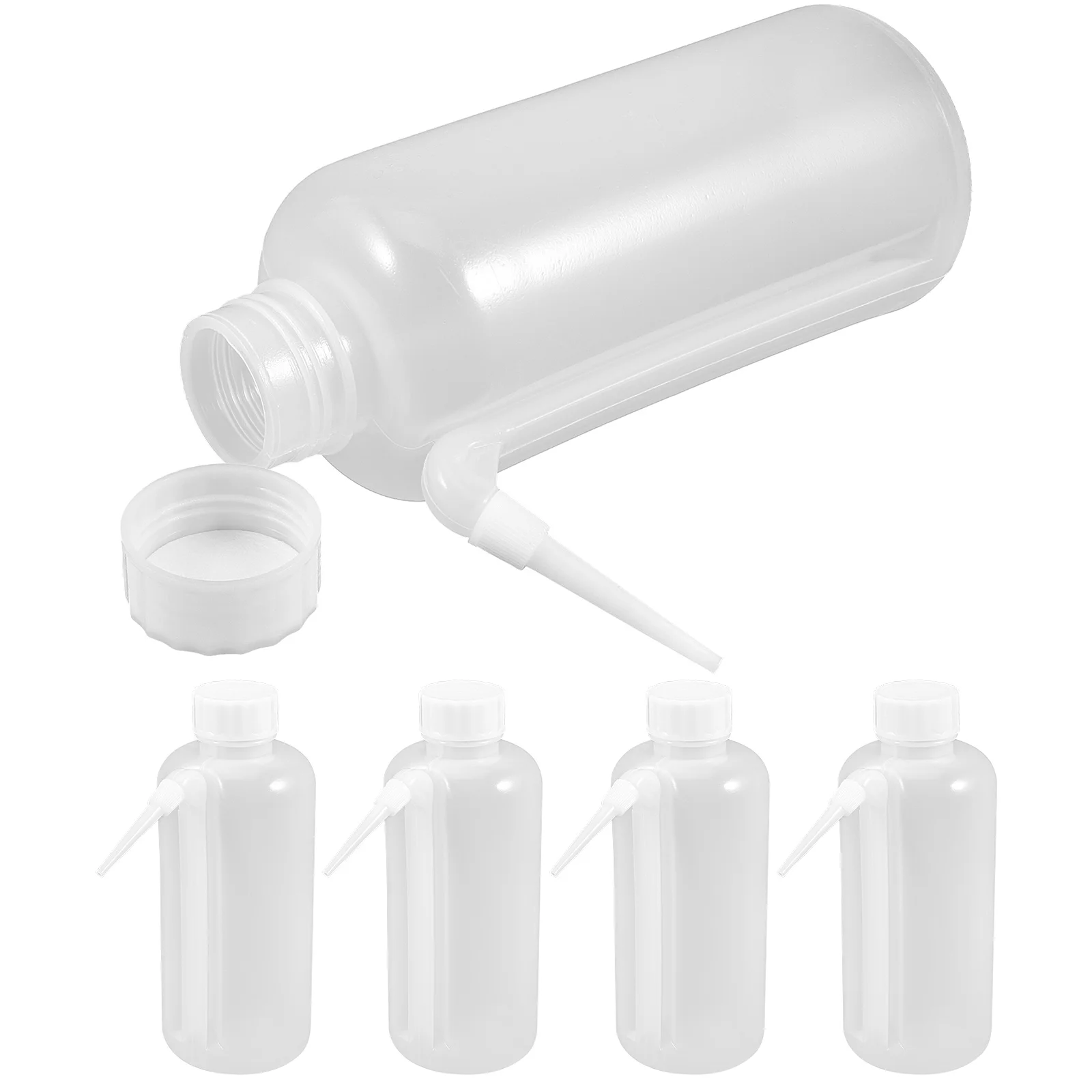 

5pcs Communion Cup Filling Bottles 500ml Plastic Squeeze Dispenser Side Straw BBQ Party Supplies Ketchup Olive Oil Salad