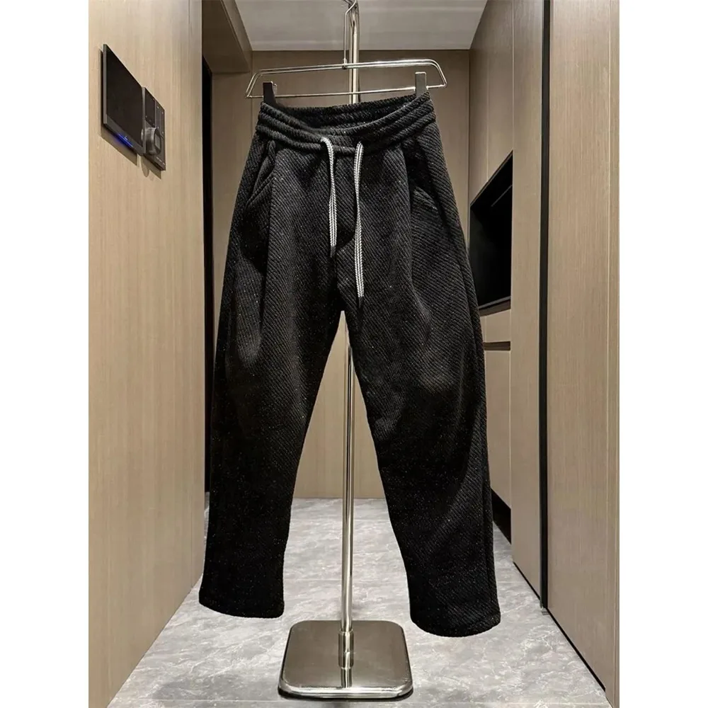 Versatile Straight Slacks Men's Autumn Winter Loose Invisible Open Crotch Outdoor Sex Large Size Wide Leg Pants Mopping Pants
