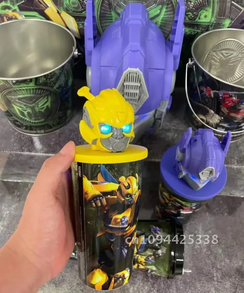 New Transformers Cup Topper Rise Of The Beasts Movie Prime Anime Figure Popcorn Bucket Exclusive Cinema Decor Collectible Gifts