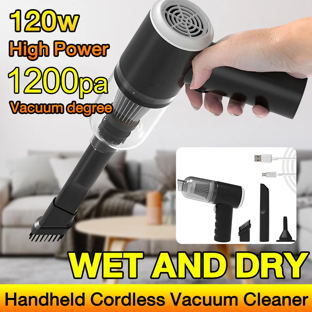 Auto Cordless Handheld Vacuum Cleaner Small Portable ABS 12V Built-in Rechargeable 2000mAh Lithium Battery Car Handheld Vacuum