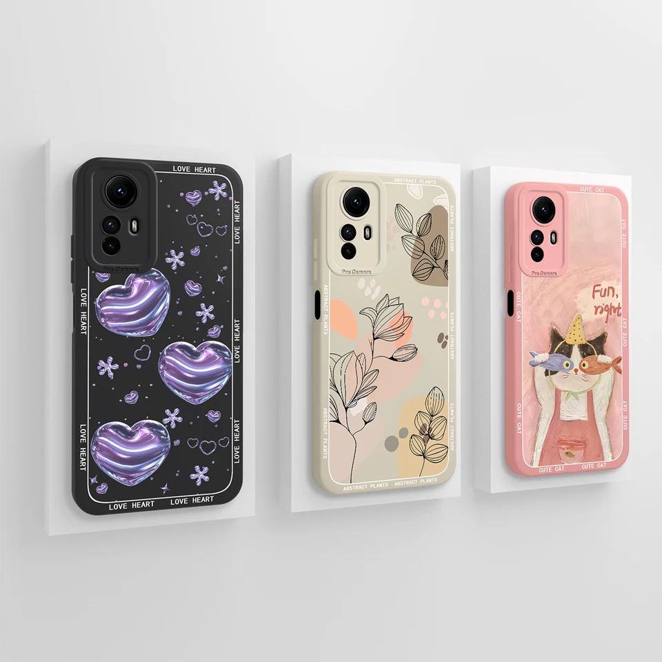 Fällen Für Redmi Hinweis 12S 12R 12Turbo Bunte Schmetterling Katze Kamera Schutz Zurück Abdeckung Für Redmi Hinweis 12 Turbo note12s Capa