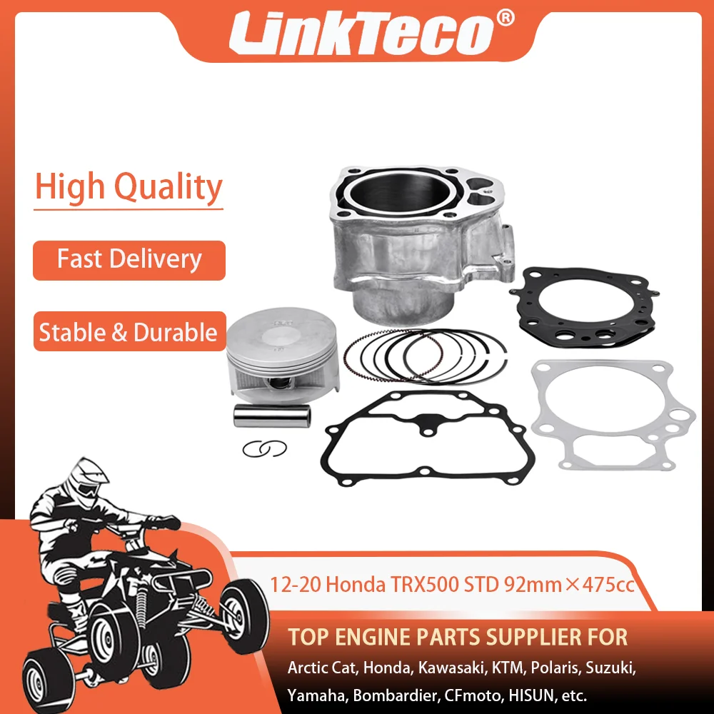 Juego de juntas de pistón de cilindro de 475cc, Kit de reconstrucción de repuesto para Honda Foreman Rubicon 500 ATV 4x4 TRX500 12100-HR0-F00, 12-20, 92MM