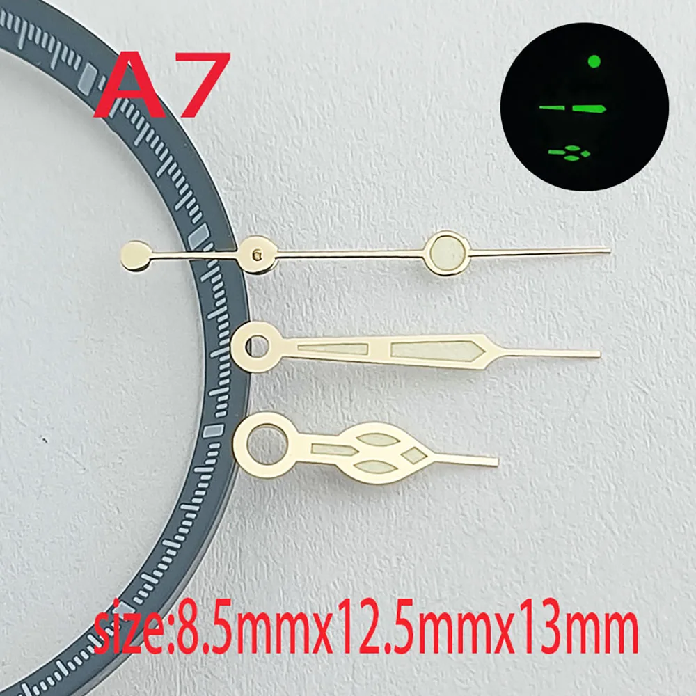 Watch Hands NH34 NH35 NH36 NH38 NH70 NH72 Green C3 luminous hands for NH35/NH36 automatic movement watch accessories