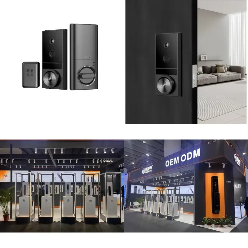 New Automatic Electronic Digital Door Handle Lock Intelligent Fingerprint Lock with Smart Bolt for Home Security Access