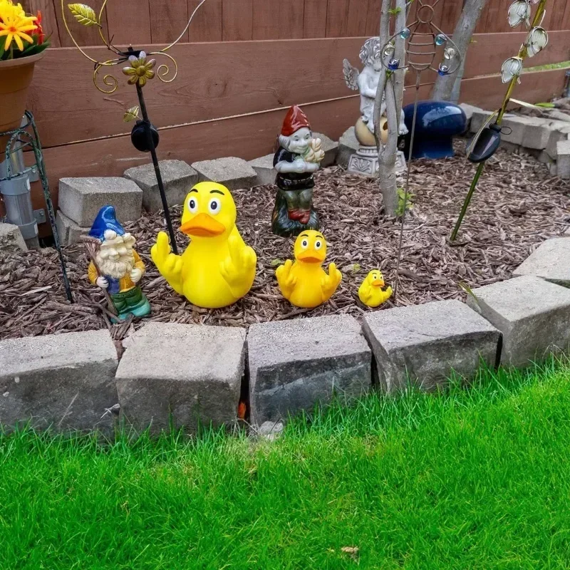 أيدي البط مع زخارف الإصبع الوسطى لحديقة المنزل من الراتنج بتصميم حرفي حلي لطيفة على شكل بطة للسباحة مكتب مكتب ديكور مضحك #5