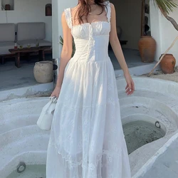 WhereMery Temperament Y2K Off Back Dress Summer Hollow Out Mesh Ruched Halter Dress Elegant Women's Dresses For Party 2022