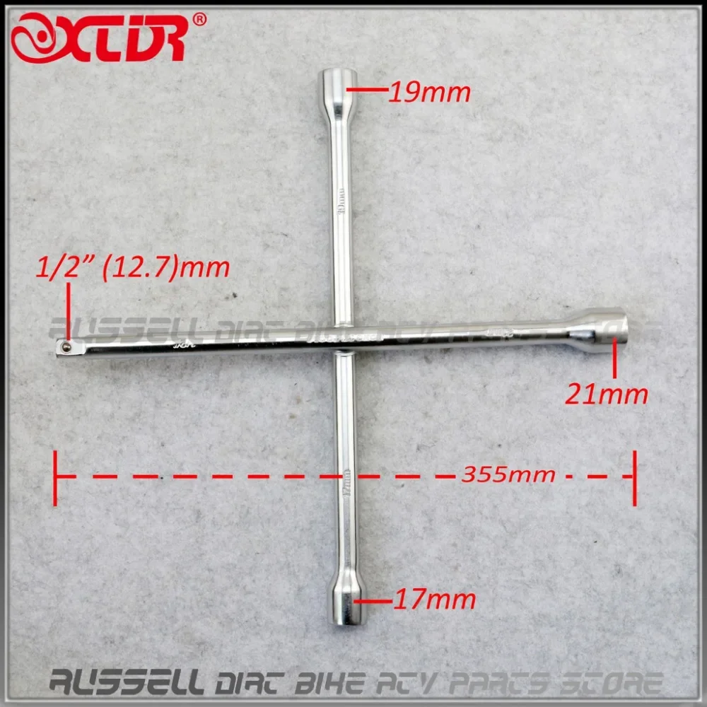 Way Wheel 4 Brace Spanner Socket Car Auto Automobile Motorcycle Tyre Cross Nut Wrench 17 19 21mm