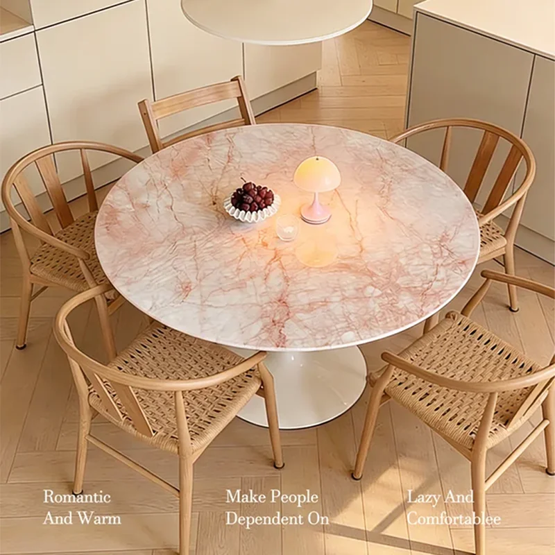 Round Marble Dining Table Nordic Modern Luxury Kitchen Reception Designer Dining Table Lounge Corner Muebles Salon Furniture