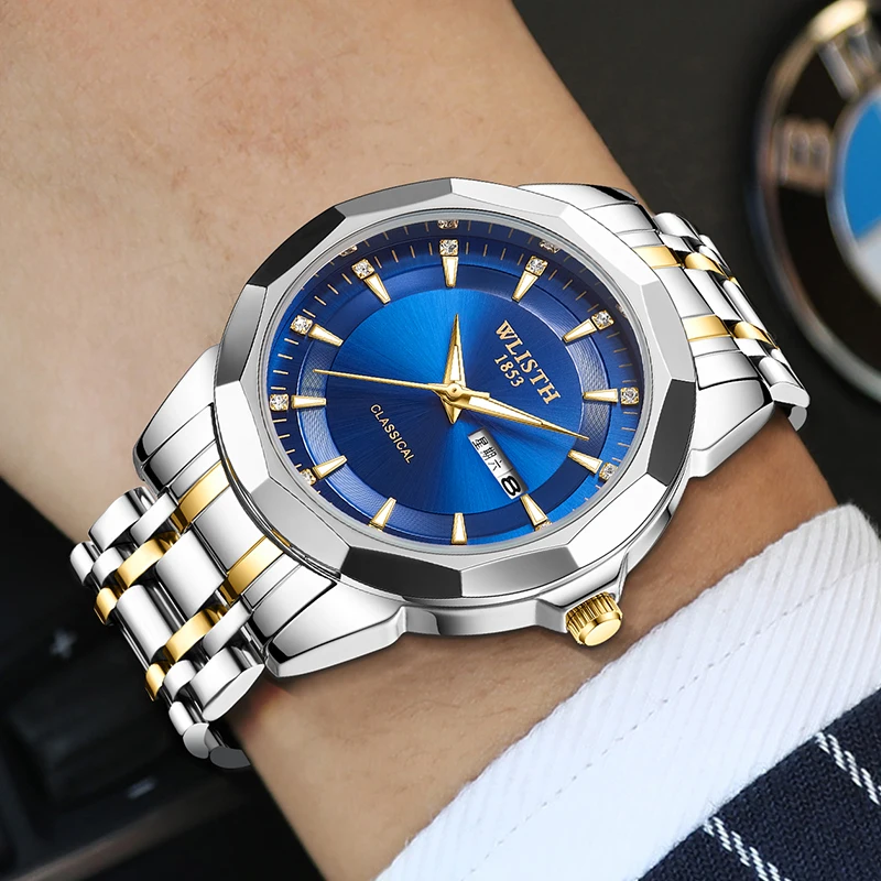 Luxury Men Watch Waterproof Luminous Sports Men Watch Stainless Steel Top Quailty Wristwatch Quartz Clock Business Men's Watches