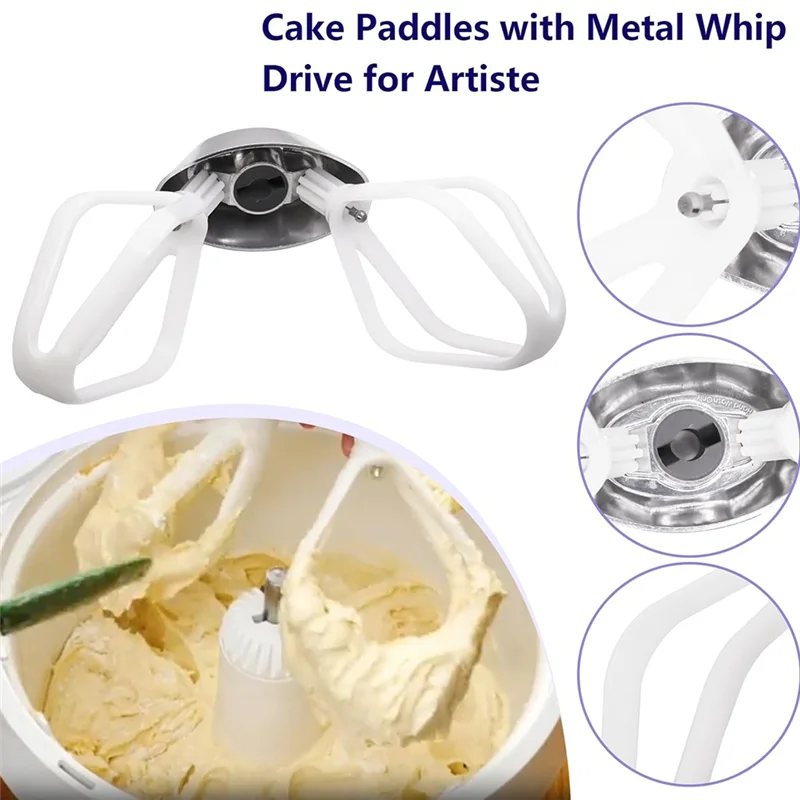 Pagaie per torte HIM-2 pezzi con frusta in metallo per robot da cucina Artiste per miscelatori universali Plus Nutrimill