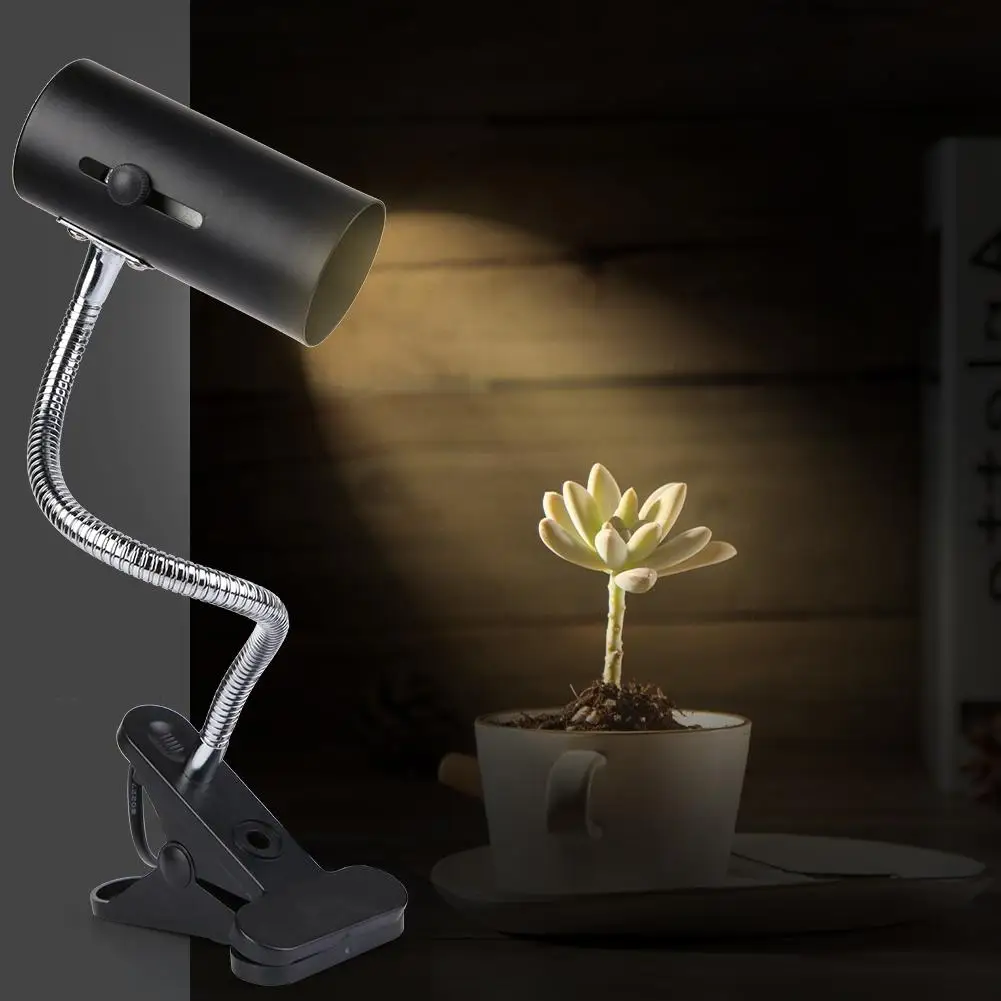 

Pet Keeping E27 Light Holder with Clip Cover Turtle Fish Tank Heating Lamp Holder 360 Degree Rotation Clip-on Bulb