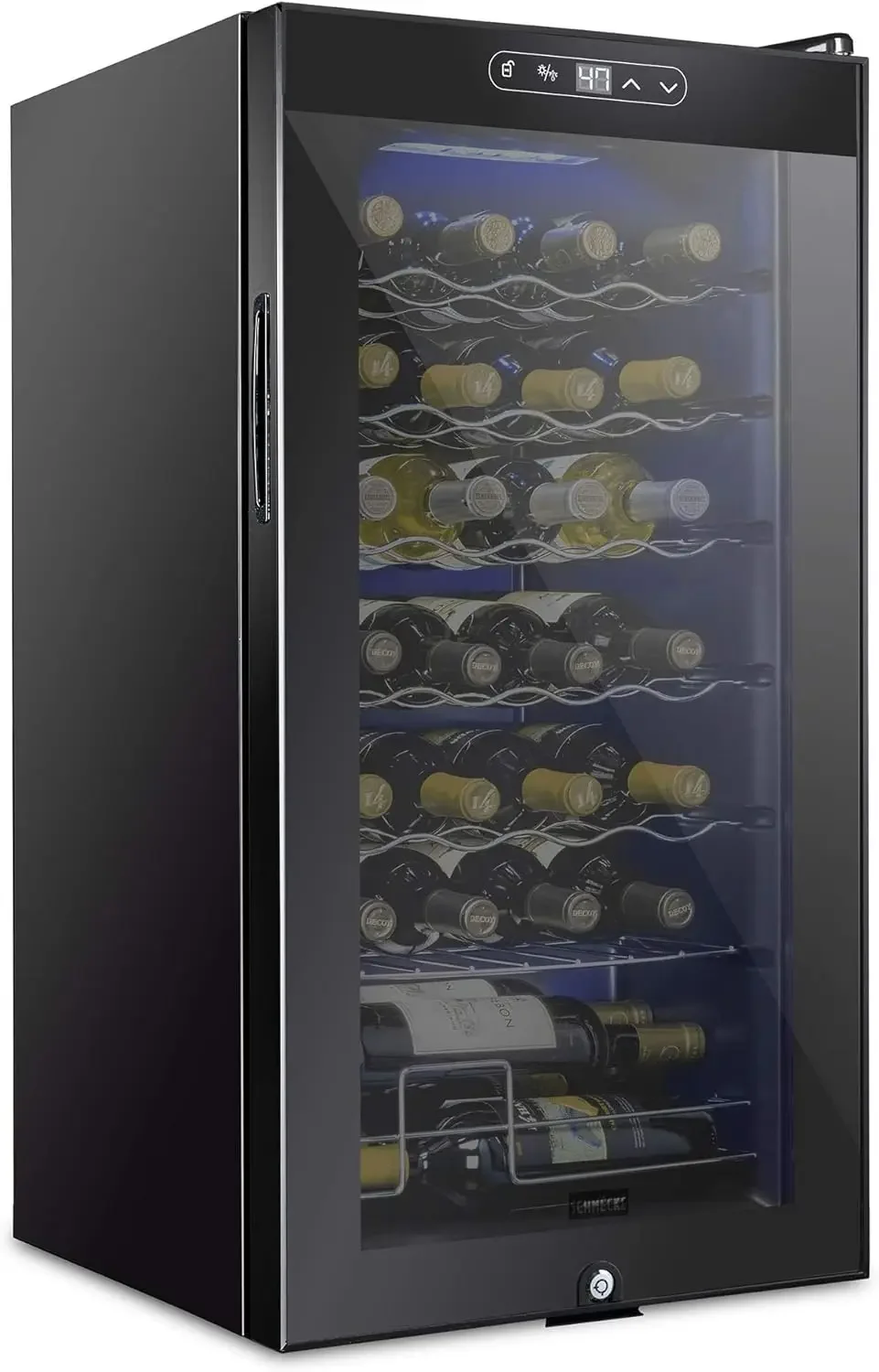 

28 Bottle Compressor Wine Cooler Refrigerator w/Lock - Large Freestanding Wine Cellar - 41f-64f