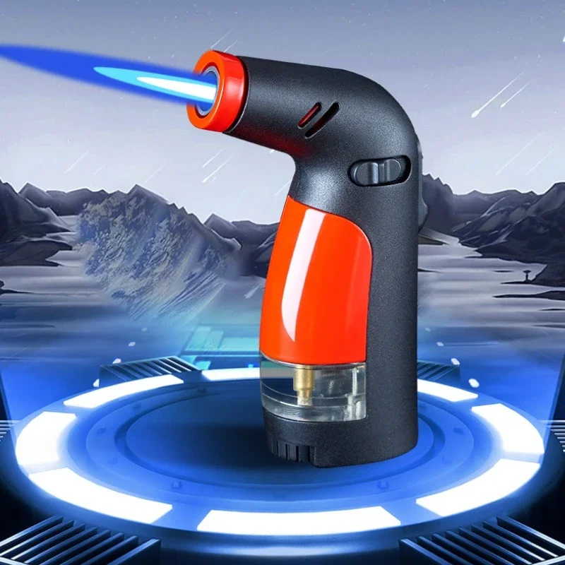 Cross Border Popular Creative Mini Outdoor Visible Gas Capacity Spray Gun Lighter Inflatable Lighter Smoking and Welding Tool