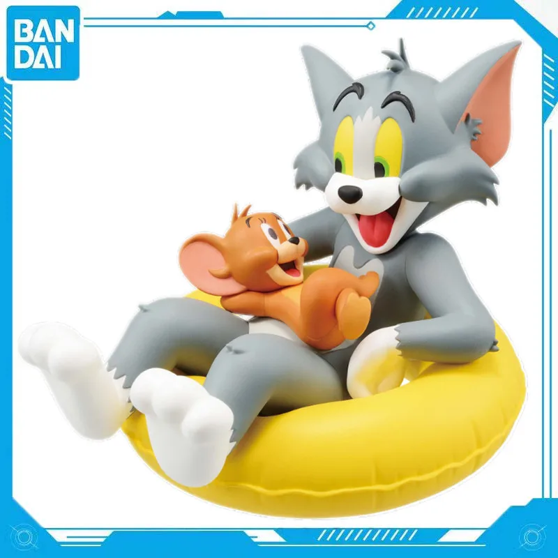 Bandai Genuine Anime Tom and Jerry Tom Jerry Scene Figure Model PVC 10cm Ornament Model Toy Gift Game Peripheral Collectibles