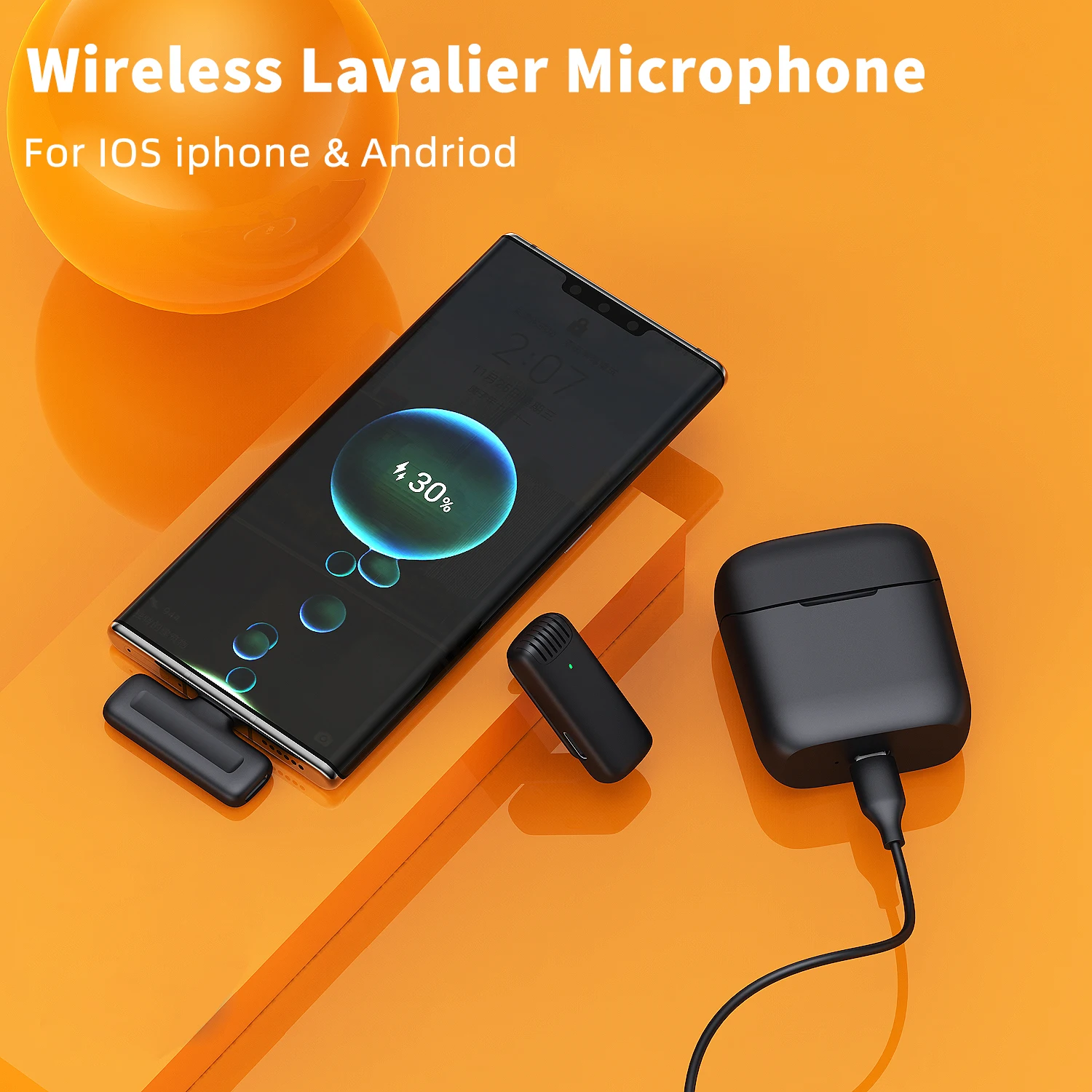 Wireless Lavalier Microphone Live Streaming Tiktok Phone Microphone Outdoor Video Shooting Vlog foodie Live-streamer Microphone