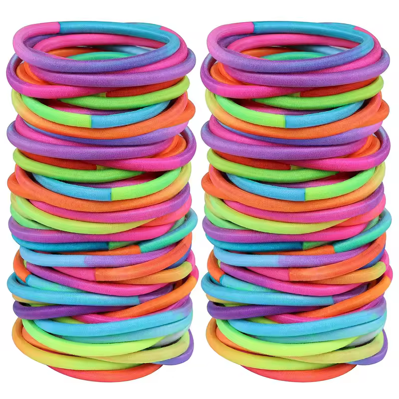 50pcs Black Elastic Hair Band Leagues Ties Colets Scrunchies Springs Gum Accessory For Girl Women No Damage Pigtails Holder Set - Image 19