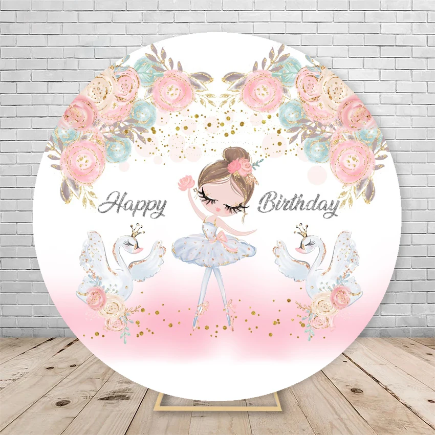 Royal Baby Shower Round Background Vinyl Elastic Boys and Girls Welcome Party Decoration Our Little Prince Little Princess Photo