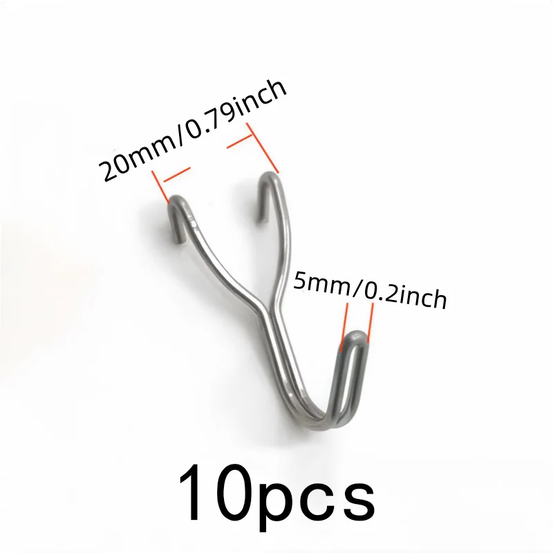 Strong Load Capacity 20mm Wall Storage Hooks 10 pcs, perfect for Workshop Organizer, Easy Snap-On Pegboard Fit
