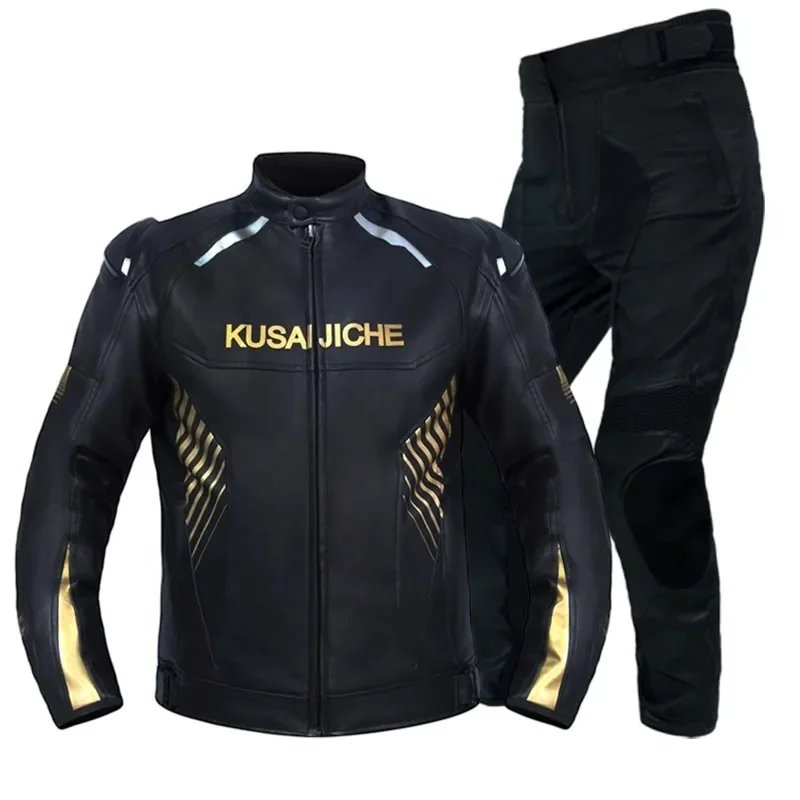 Winter Motorcycle Jacket Men's Waterproof Warm Racing Suit Windproof Rain-proof Leather Jacket Motorcycle Winter Clothes