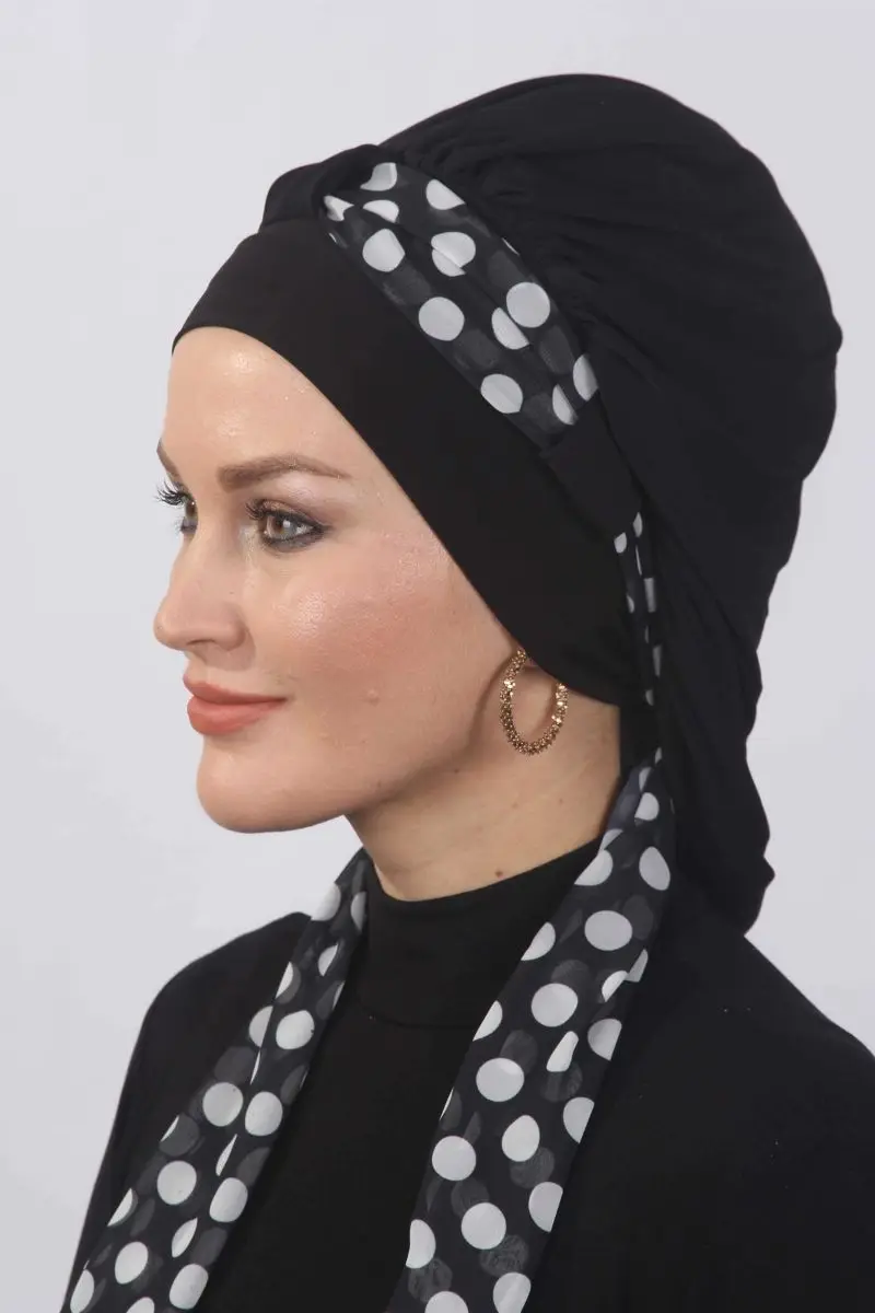 

Black polka dot scarf