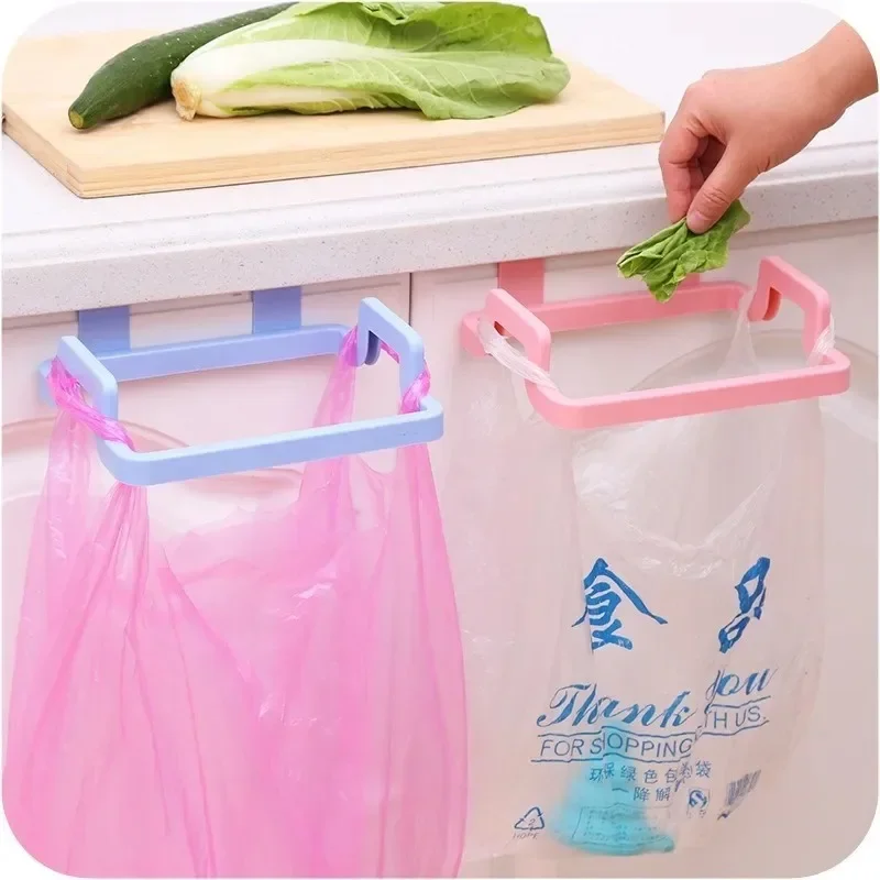 Trash Rack Storage Garbage Bag Holder Cupboard Door Back Kitchen Garbage Rubbish Bag Cabinet Hanging Trash Rack Kitchen Orgnizer