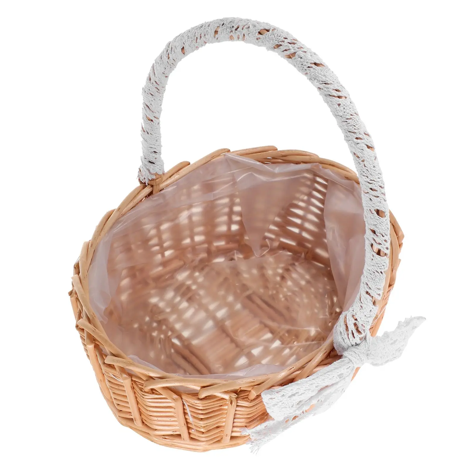 

Woven Hand Basket Home Basket Decorative Storage Baskets Wicker Floral Portable Home Large Capacity Organizer Box
