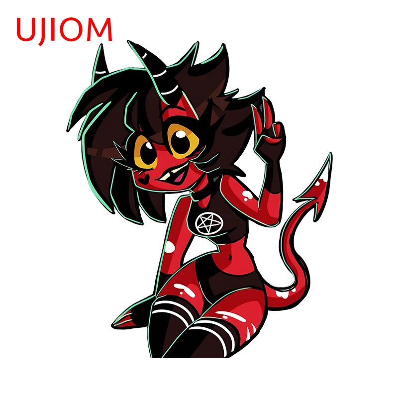 UJIOM Helluva Boss Millie ملصقات جدار جذابة جميلة الكرتون الأطفال غرفة نوم الشارات مقاومة للخدش غرفة المعيشة ديكور #1