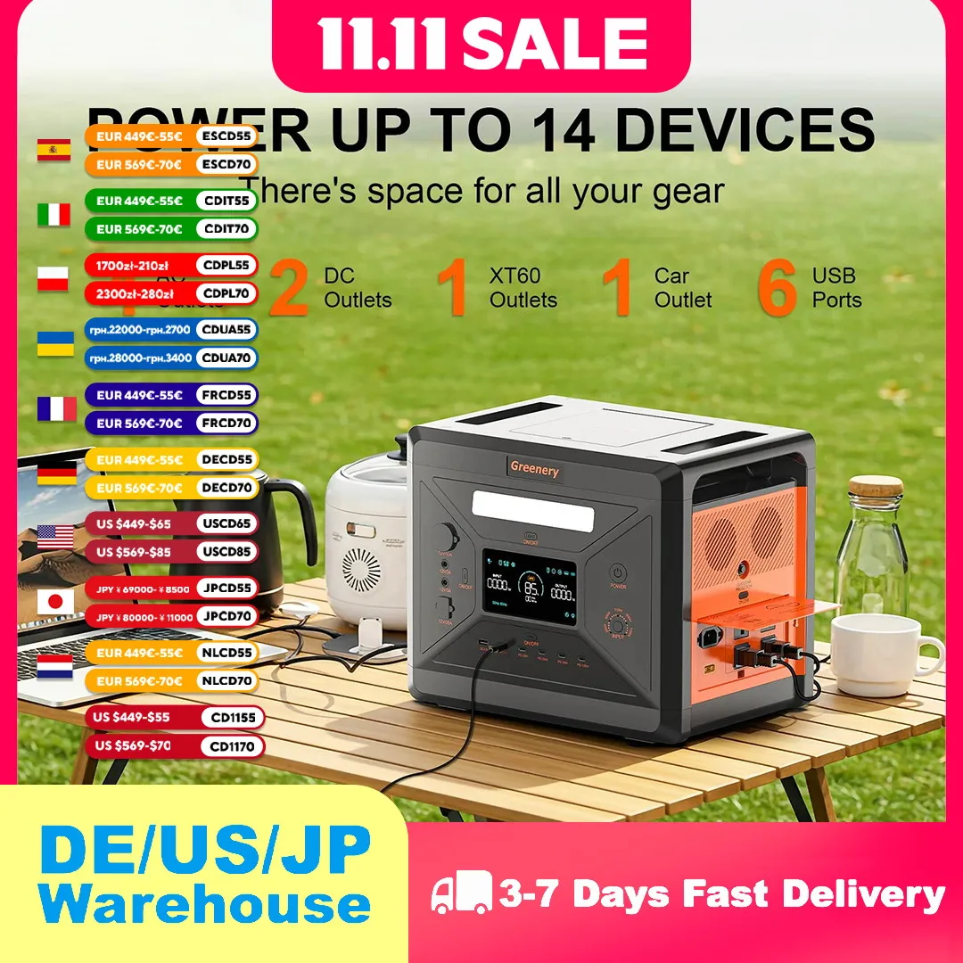 Verde 2304Wh Generatore Elettrico G2500 Camping 220v Silenzioso Balcone Impianto di Potere 400 Watt Pannelli Solari Caricatore Mobile Casa