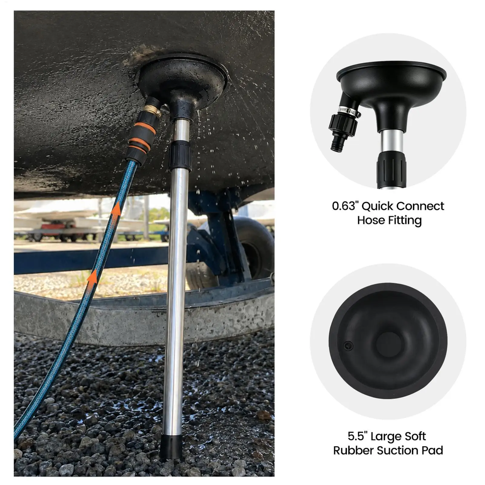Inboard Engine Flusher With Telescoping Shaft Cleaning Device Marine Engine Flusher For Washing Lake Dock Sand Mud Dirt