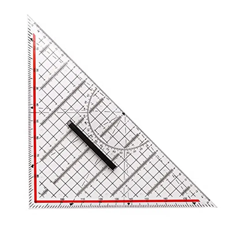 【CYBER MONDAY】30CM Drawing Triangle Ruler Multi-Function Drawing Design Ruler with Handle Protractor Measurement Ruler