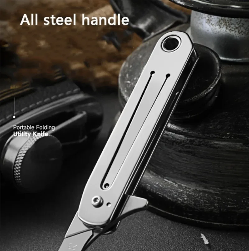 High Hardness Stainless Steel Folding Surgical Knife for Outdoor Camping EDC Portable Unboxing Knife with 10pcs Blades Included