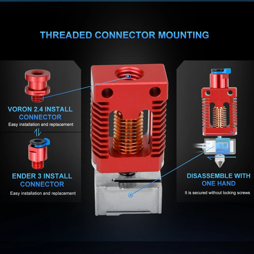 Red Lizard V3 Pro Hotend-Kit Neues Verbessertes 3D-Drucker-Düsen-Set für Creality Ender 3 Pro/Ender 5 Plus/Voron Custom – Detail 7
