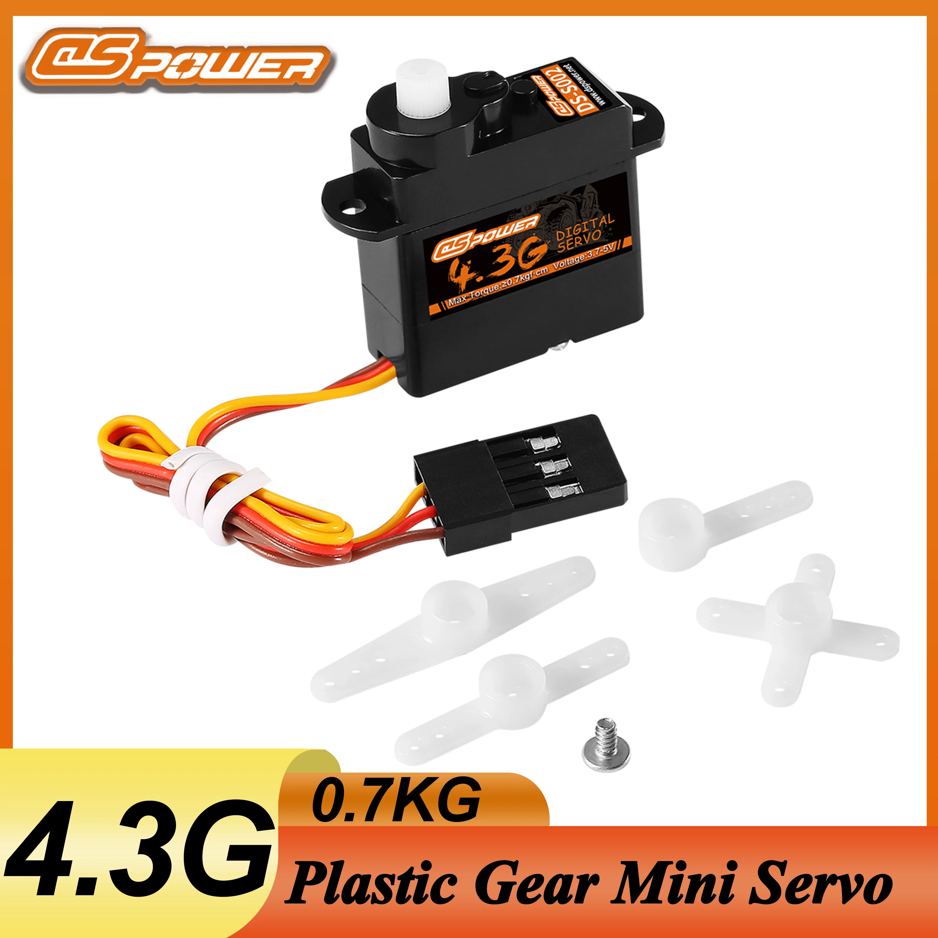 

DSpower 4.3g 0.7kg Plastic Gear Waterproof Mini Digital Servo for RC Car Plane Airplane Helicopter Fixed-wing Robot Boat WLtoys