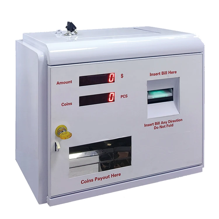 ini Wall ounted Coin Change hine Autoatic etal Coin Pusher With Bill for Auseent Gae Centers